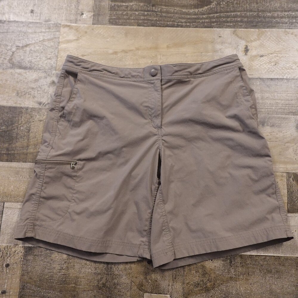 LL Bean Water Repellent Comfort Trail Shorts Mid Rise women's 14 Ash